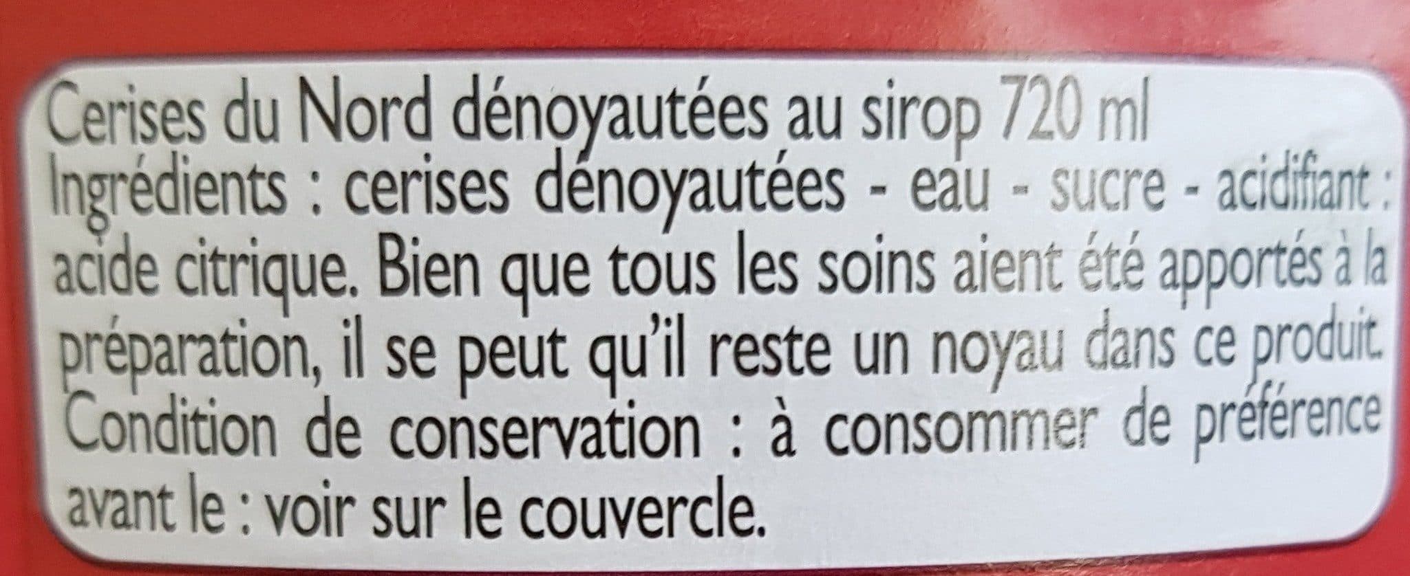 Leader Price Cerises dénoyautées au sirop packshot
