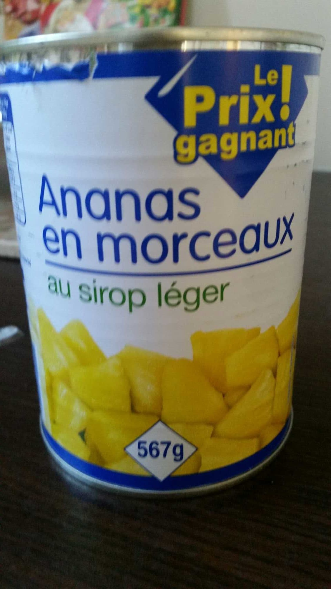 Le priX gagnant Ananas en morceaux au sirop léger packshot