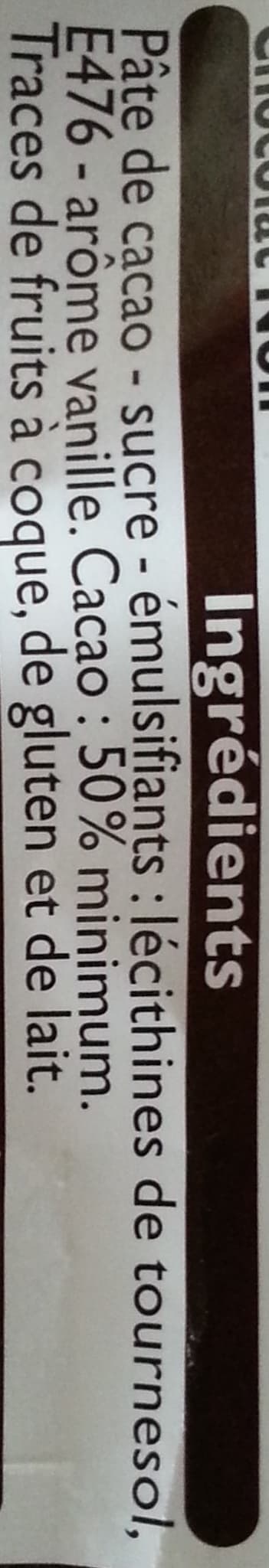 Leader Price Chocolat noir 50% de Cacao packshot