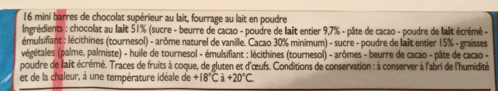 Leader Price Batonnets De Chocolat Au Lait packshot