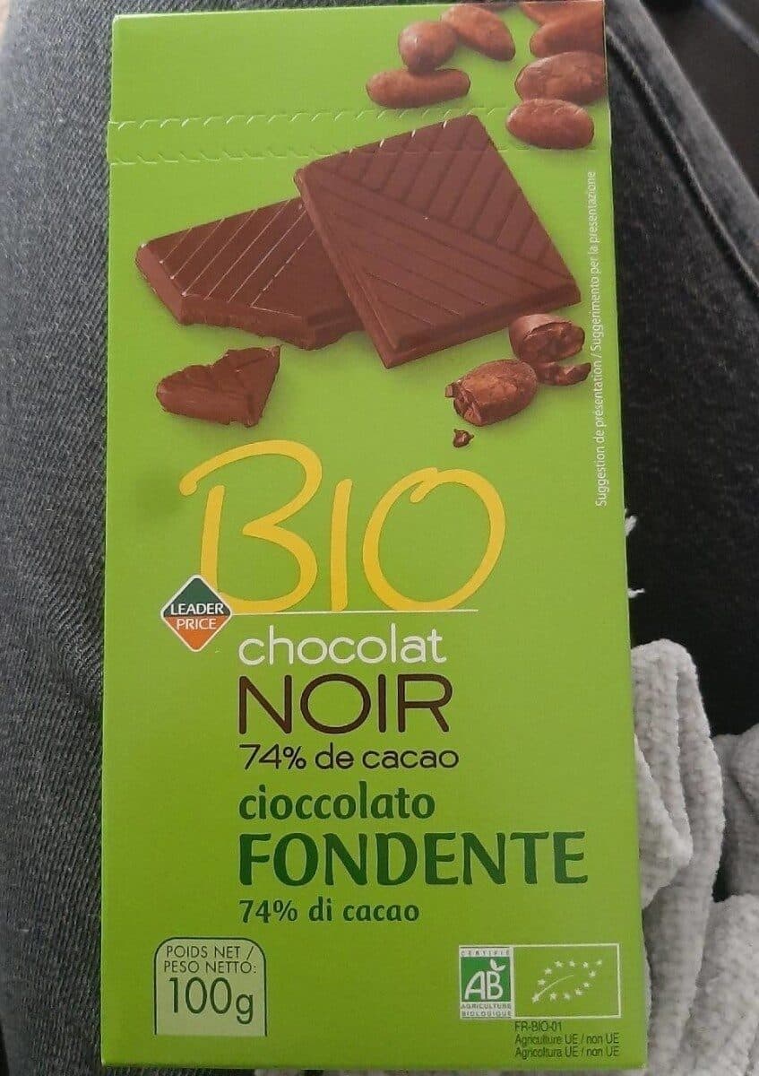 Leader Price Chocolat noir 74% de cacao packshot