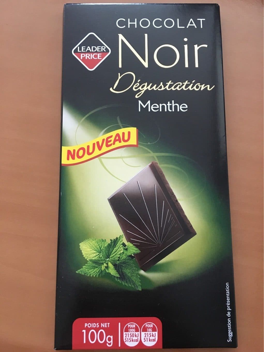 Leader Price Chocolat Noir Degustation Menthe packshot