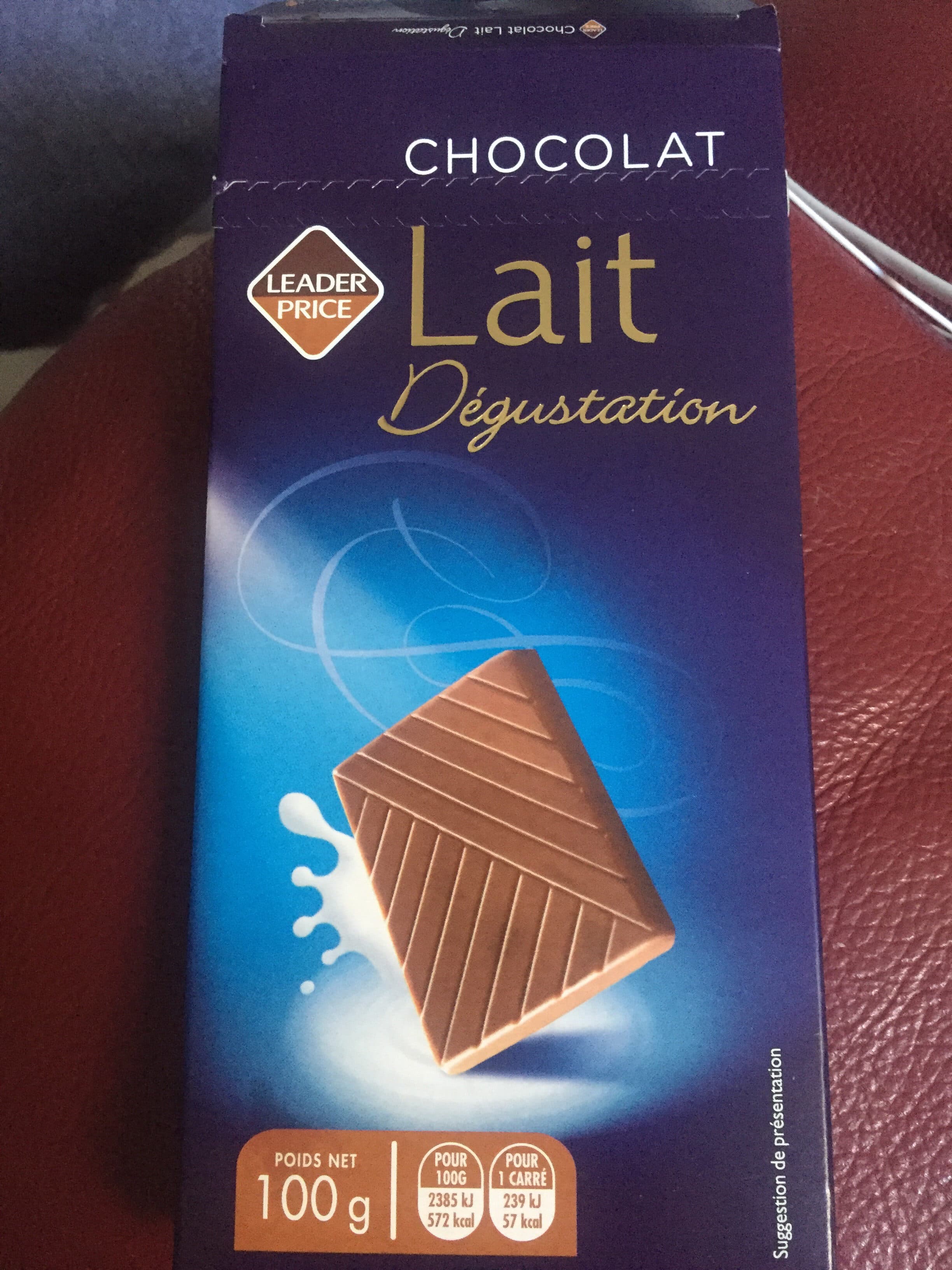 Leader Price Chocolat Lait Dégustation packshot