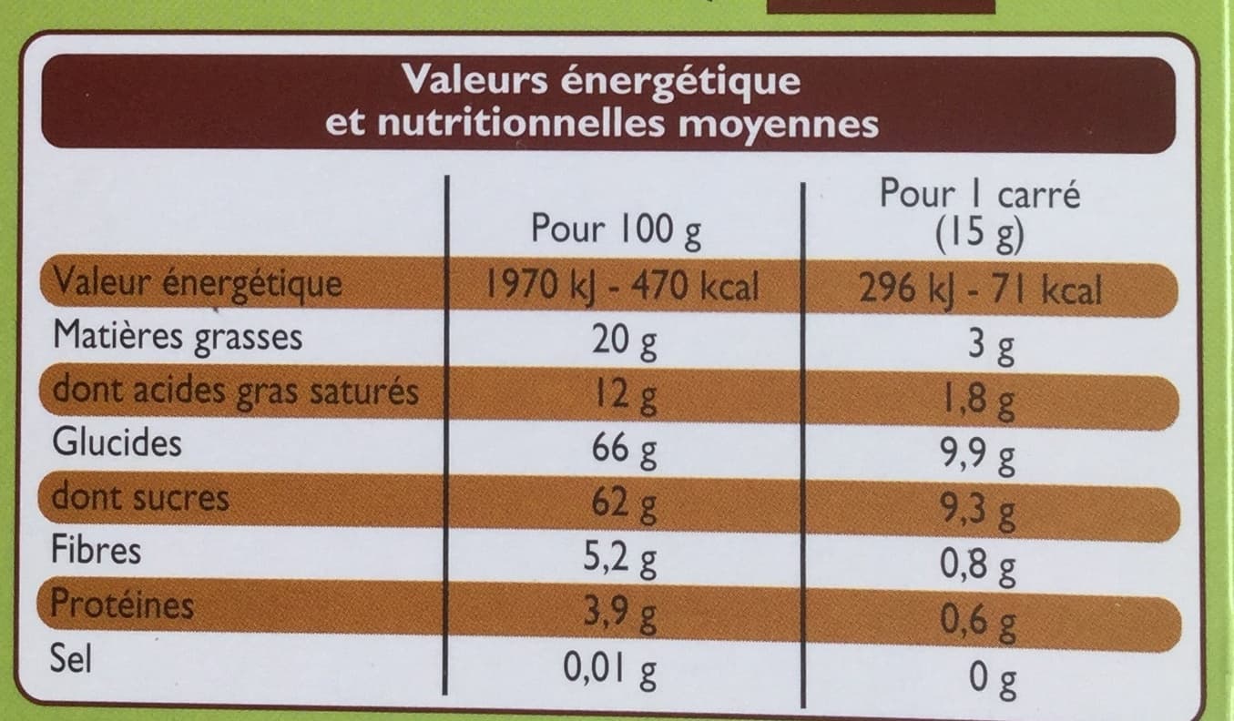 Leader Price Chocolat Noir fourré Menthe packshot