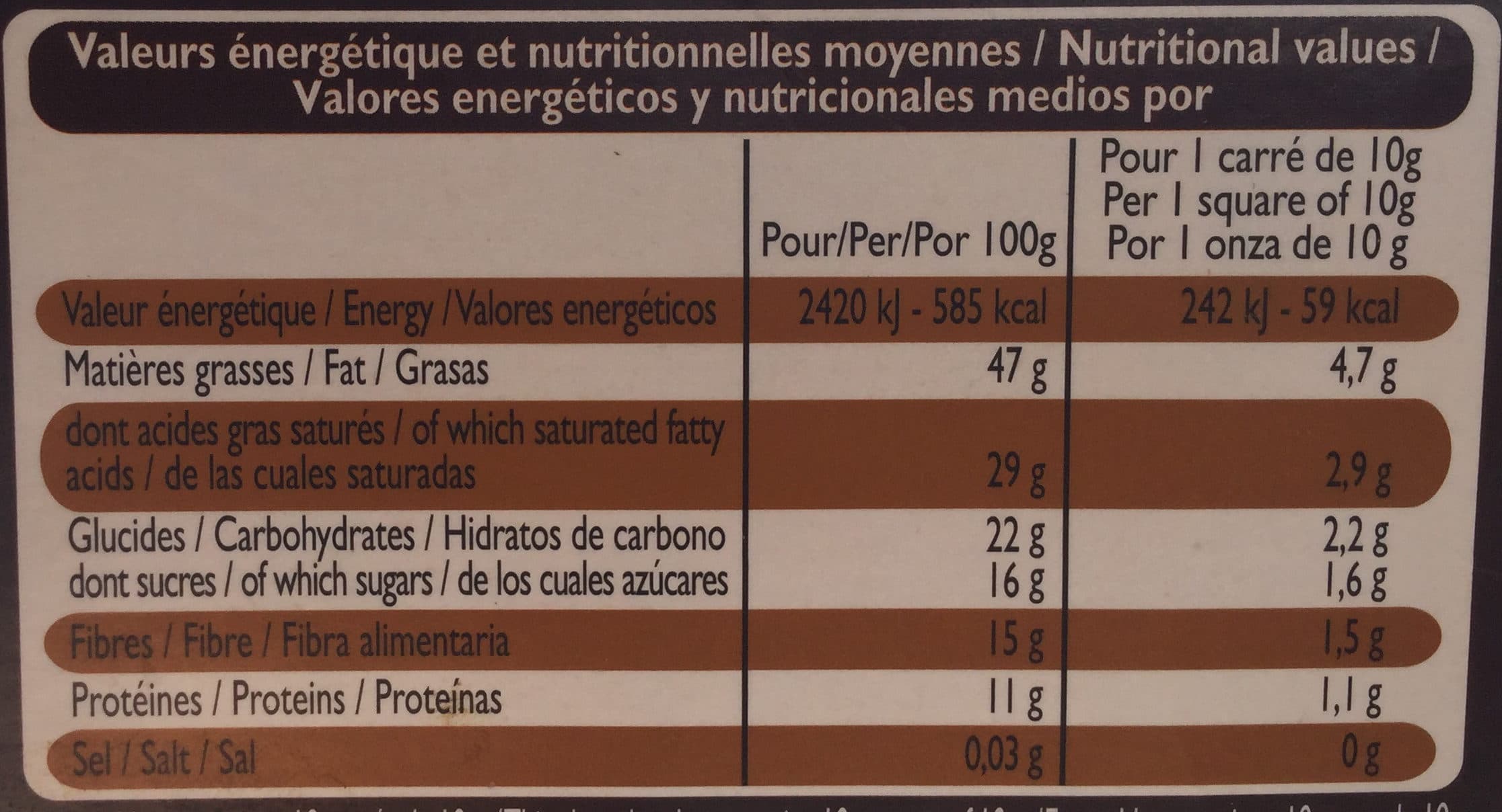 Leader Price Chocolat Noir Dégustation 85% de Cacao packshot