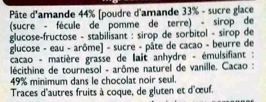 Leader Price Chocolat noir fourré pâte d'Amande packshot