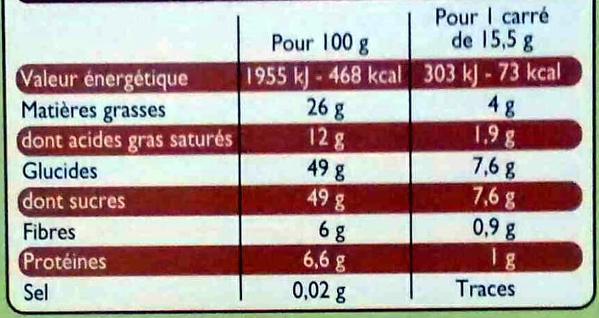 Leader Price Chocolat noir fourré pâte d'Amande packshot