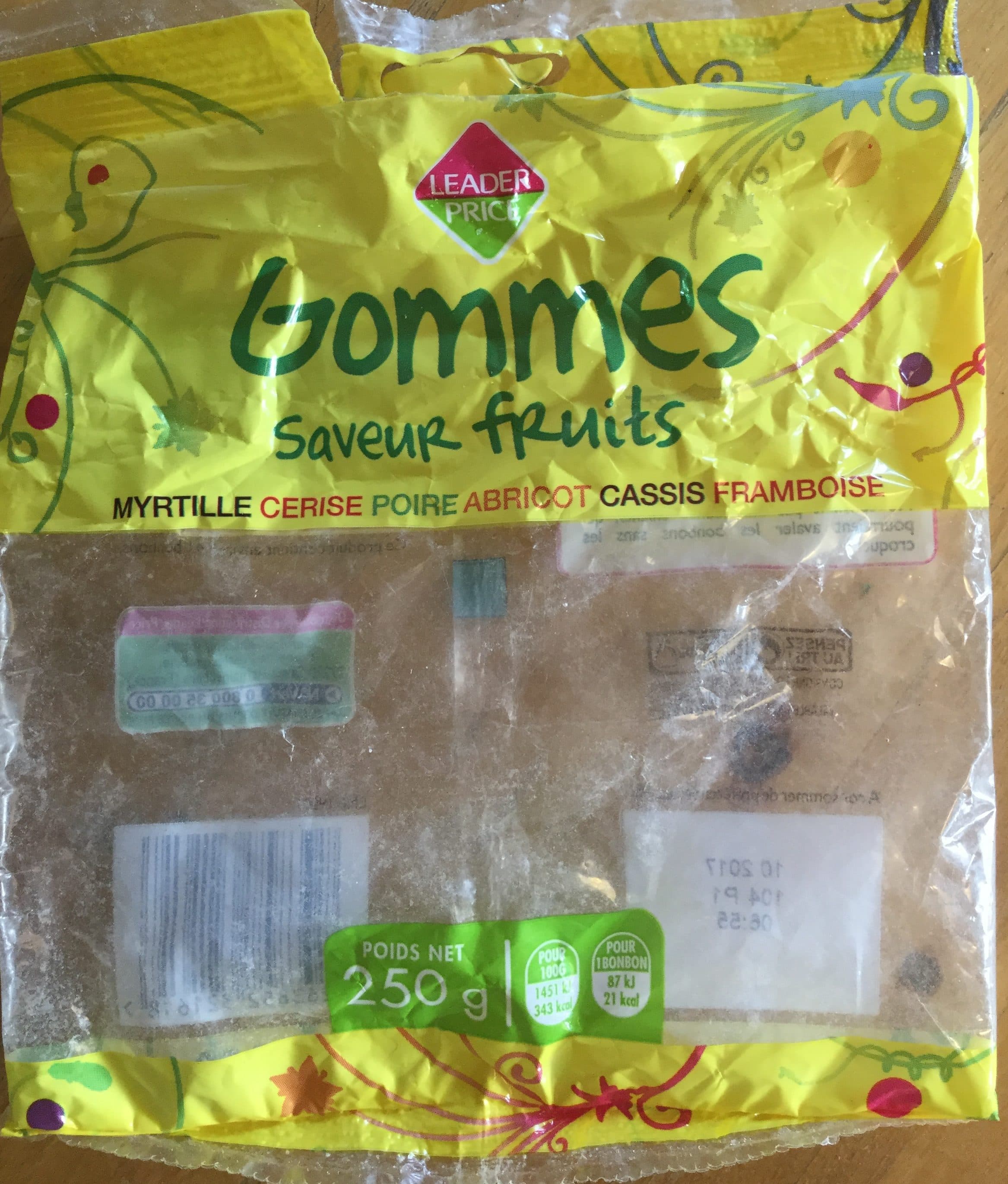 Leader Price Gommes saveur fruits packshot