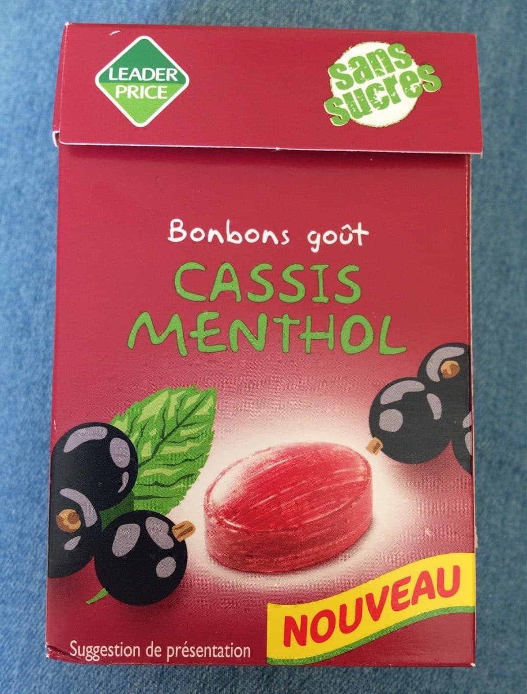 Leader Price Bonbons goût cassis menthol packshot