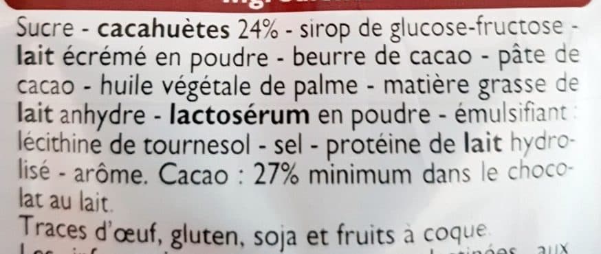 Leader Price Barre Chocolat et Cacahuète packshot