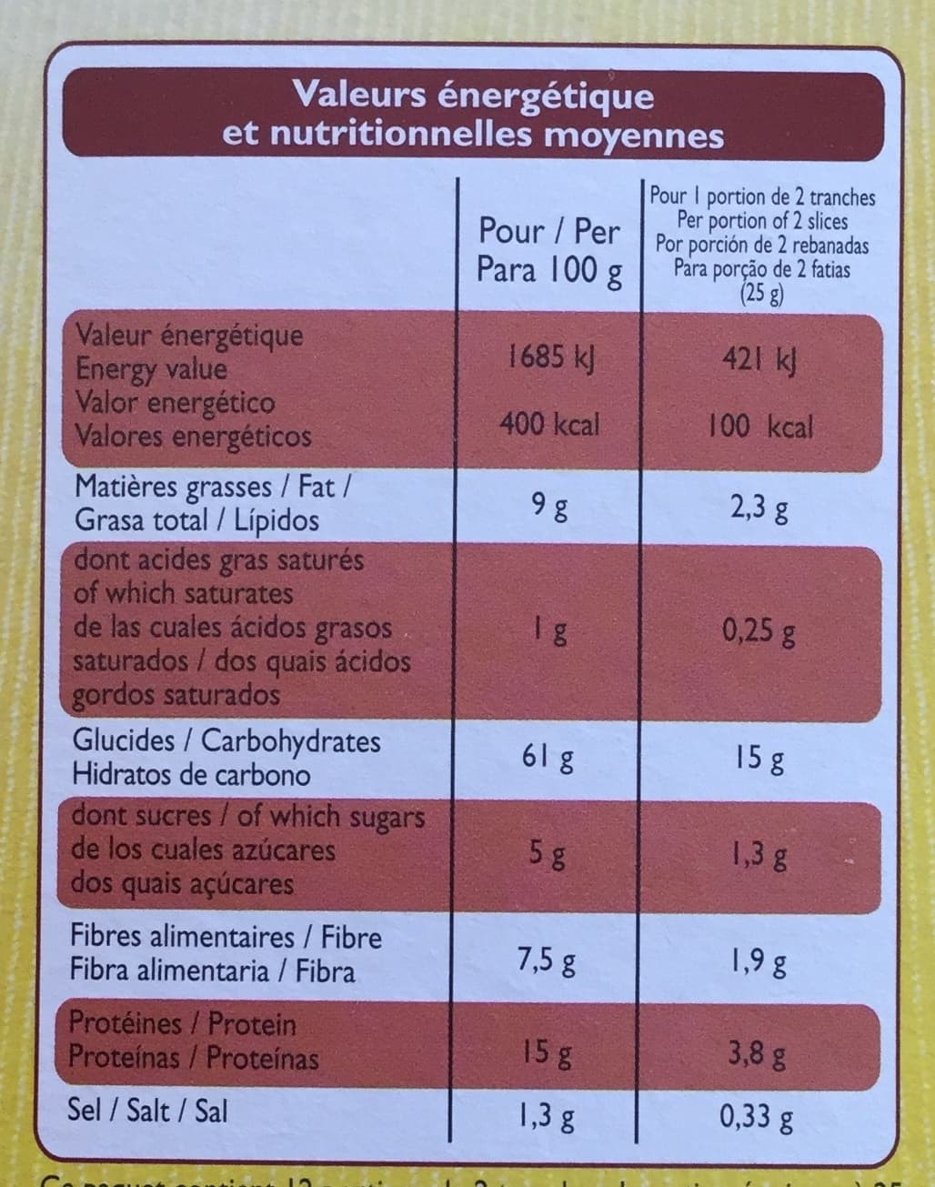 Leader Price Fines Tranches - Pain grillé au blé complet packshot