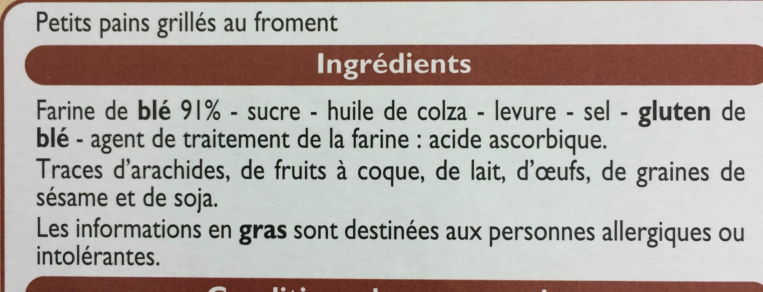 Leader Price Petits Pains Grillés au Froment packshot