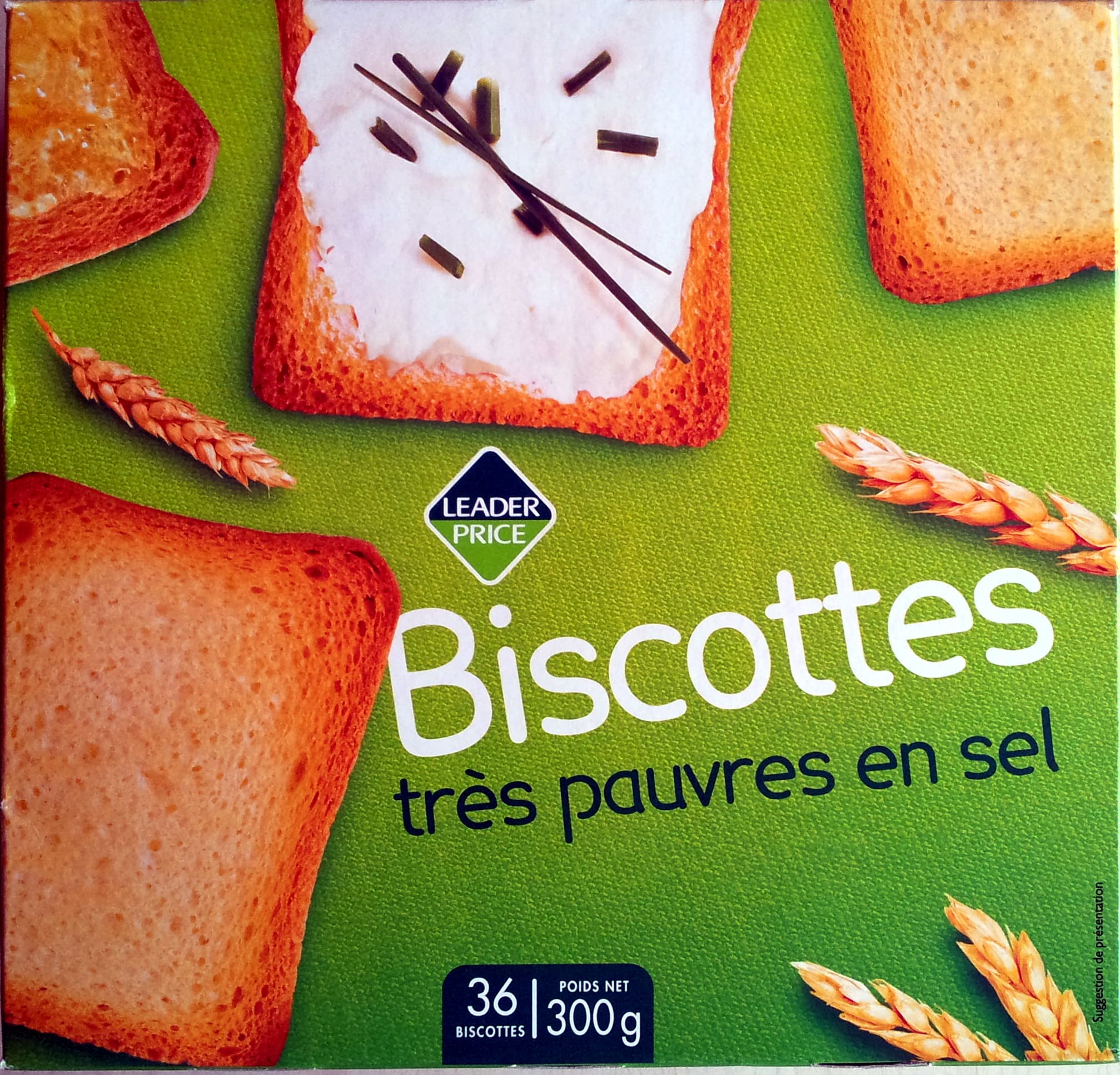 Leader Price Biscottes très pauvres en sel (36 biscottes) packshot