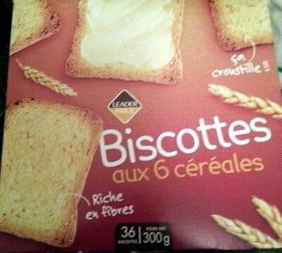 Leader Price Biscottes aux six céréales packshot