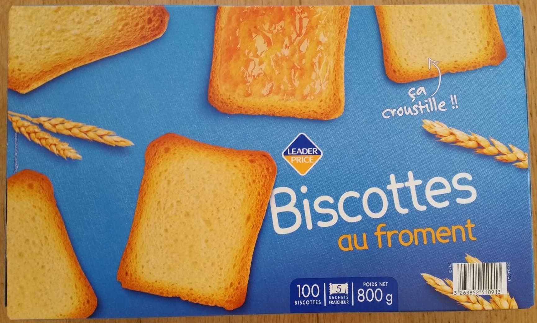 Leader Price Biscottes au froment packshot