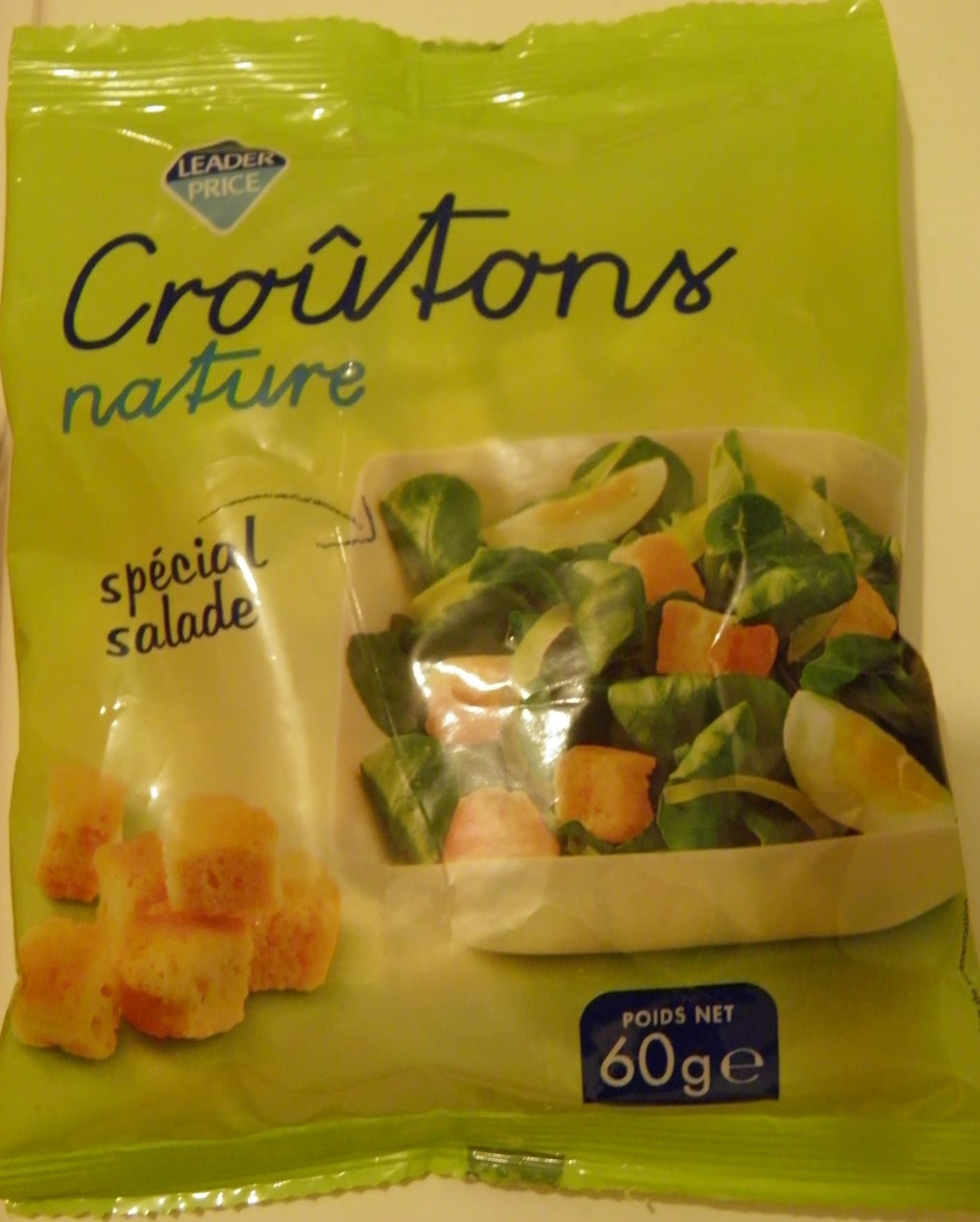 Leader Price Croutons nature spécial salade packshot