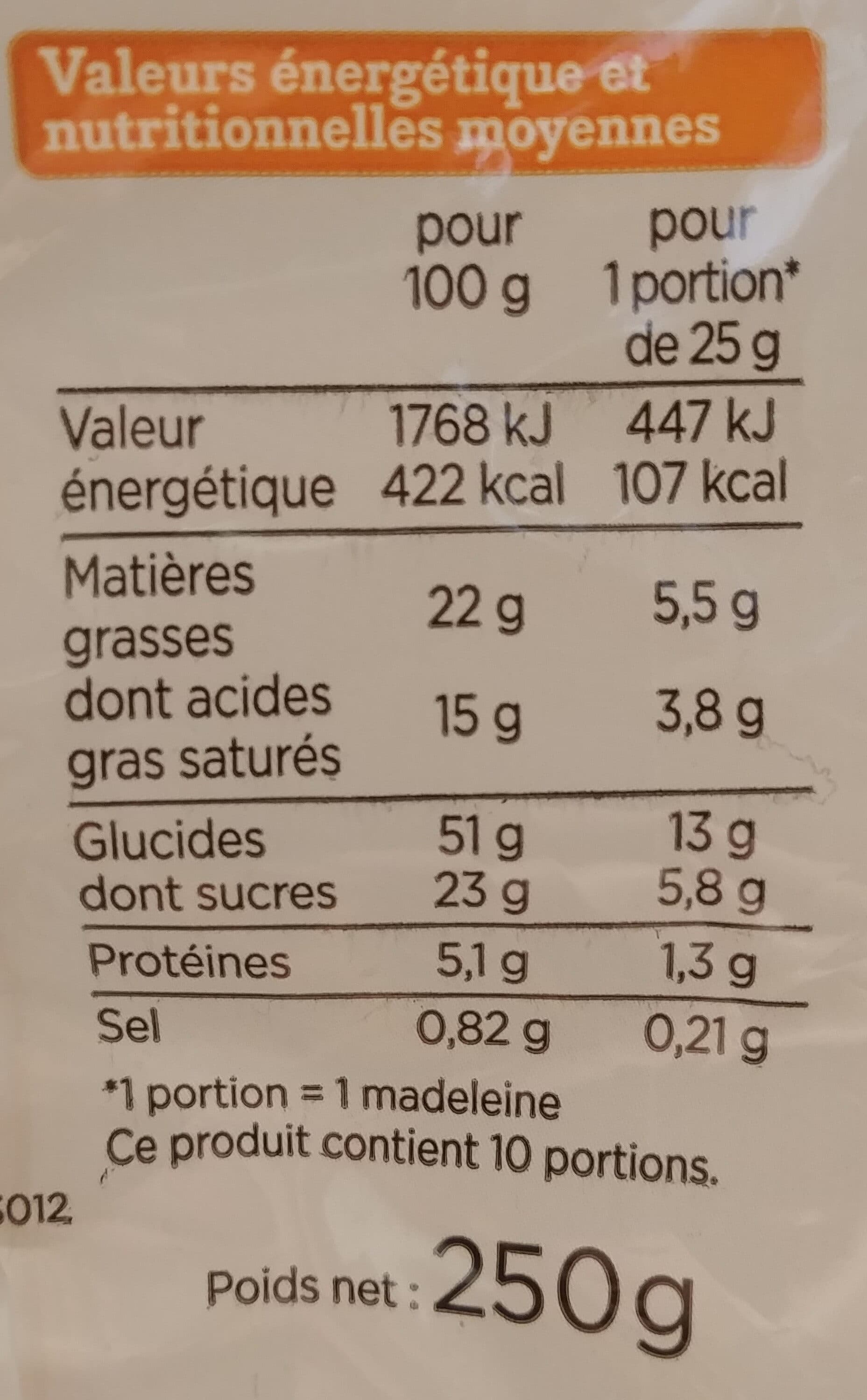 Franprix Madeleines au Beurre d'Isigny packshot