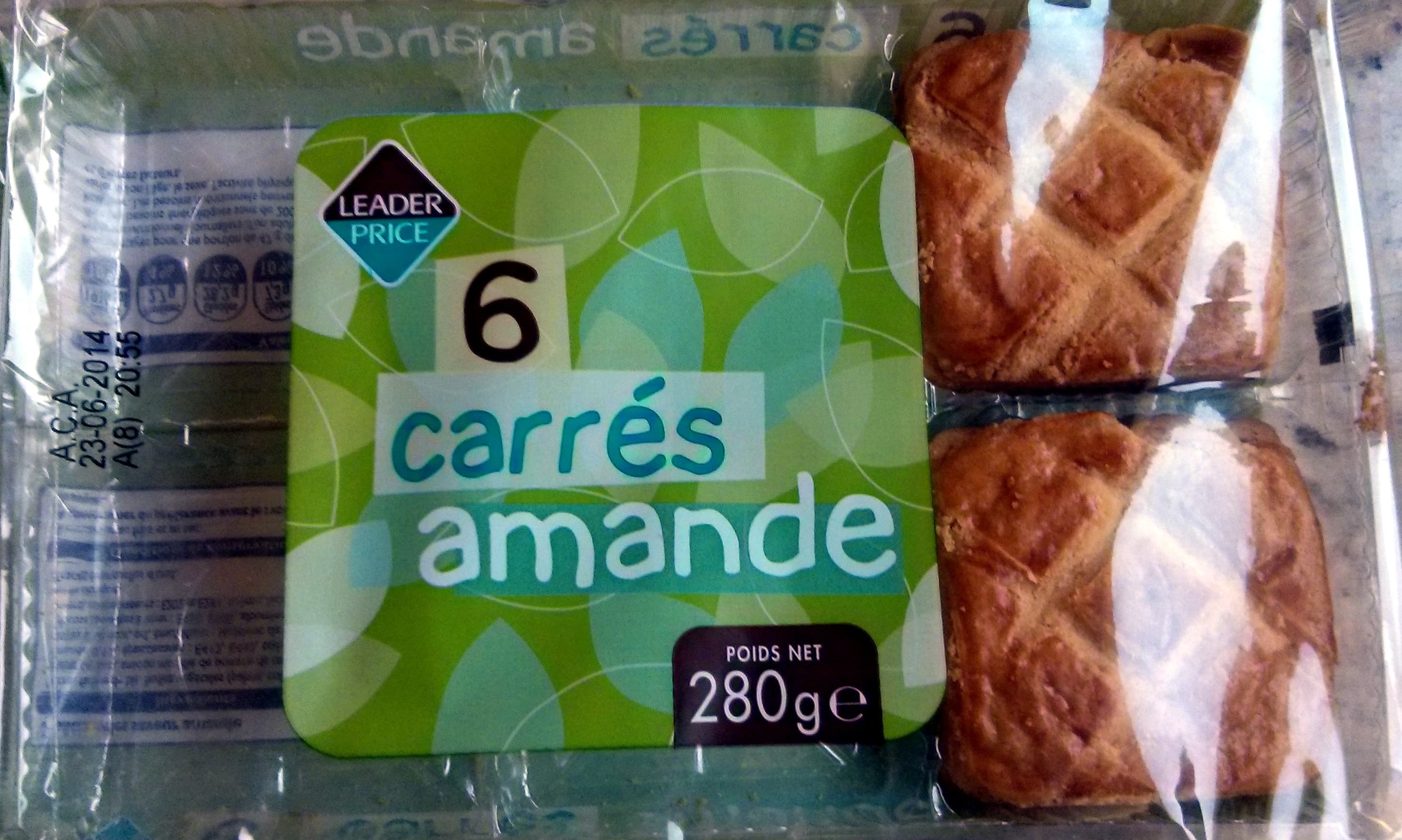 Leader Price Carrés amande packshot