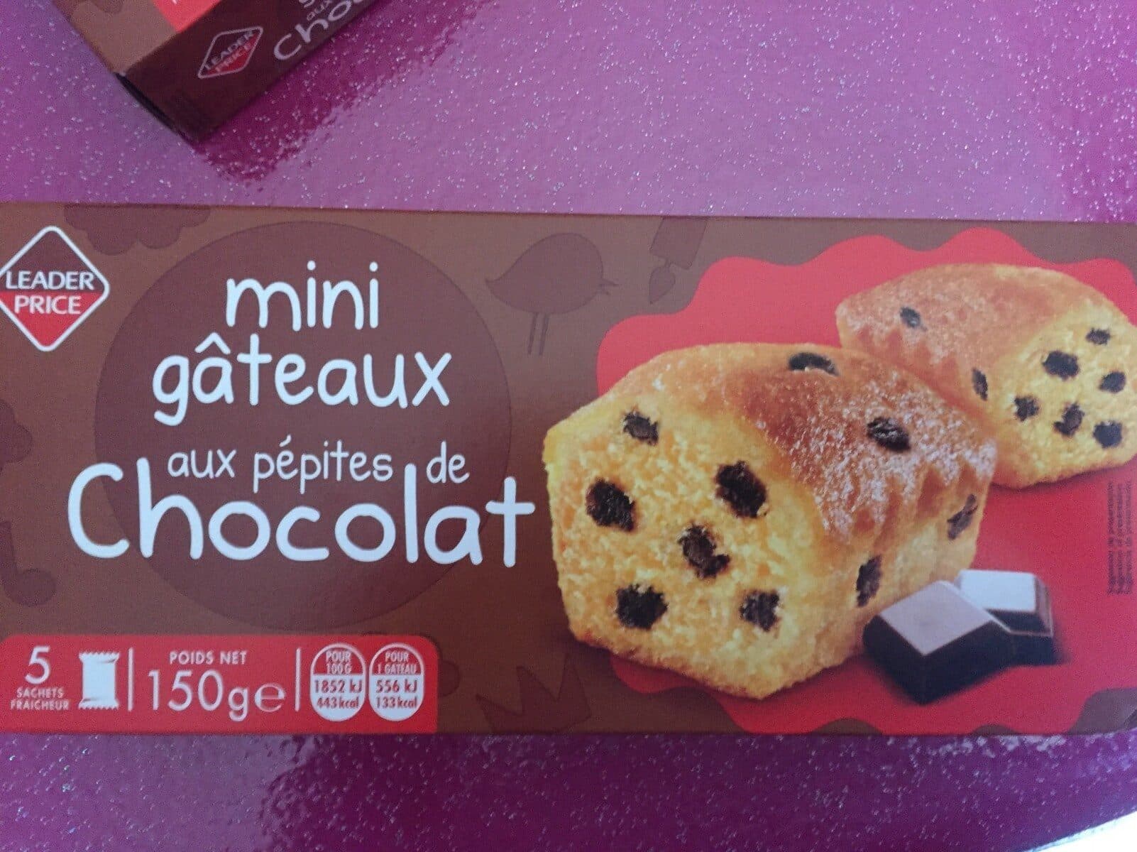 Leader Price Mini gâteaux aux pépites de chocolat packshot