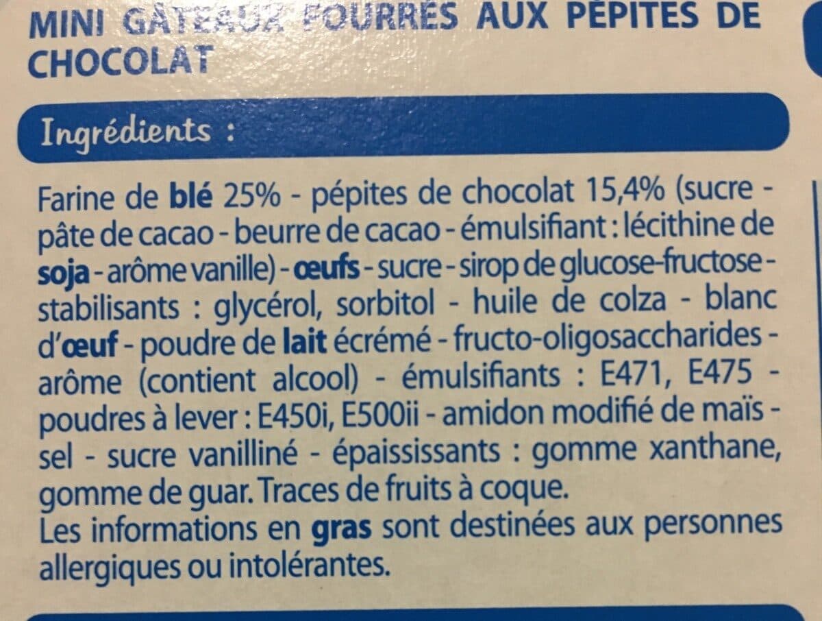 Leader Price Fine Ligne Mini-moelleux Pépites De Chocolat 5 Sachets packshot