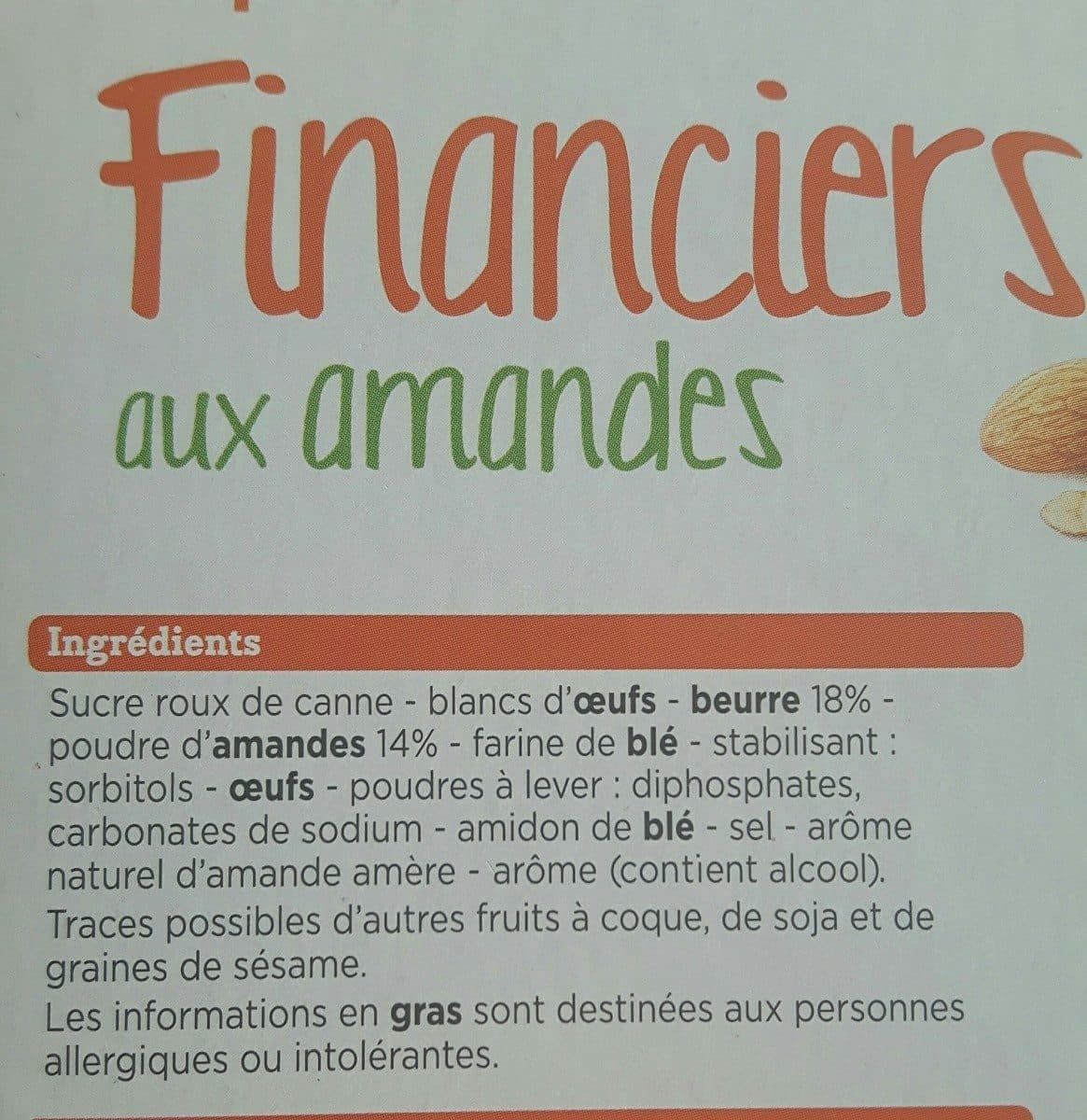 Marché Franprix Financiers aux amandes packshot