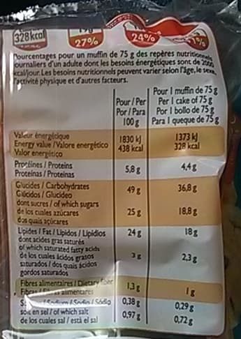 Leader Price Muffins parfum Vanille aux pépites de chocolat packshot