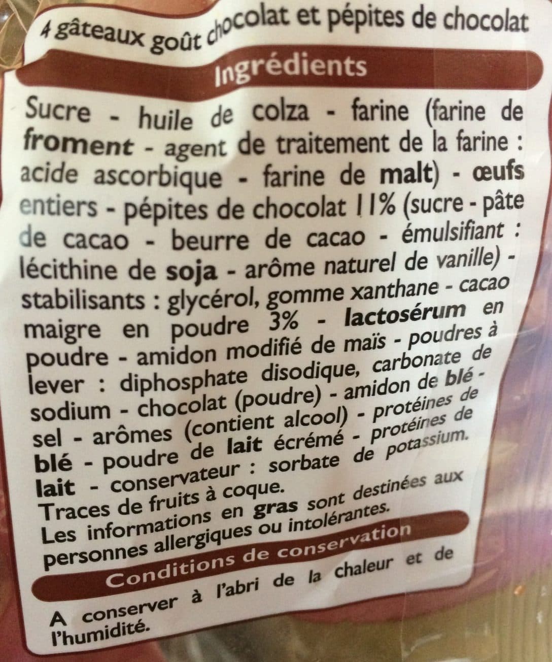 Leader Price Muffins goût Chocolat aux pépites de chocolat packshot