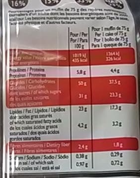 Leader Price Muffins goût Chocolat aux pépites de chocolat packshot