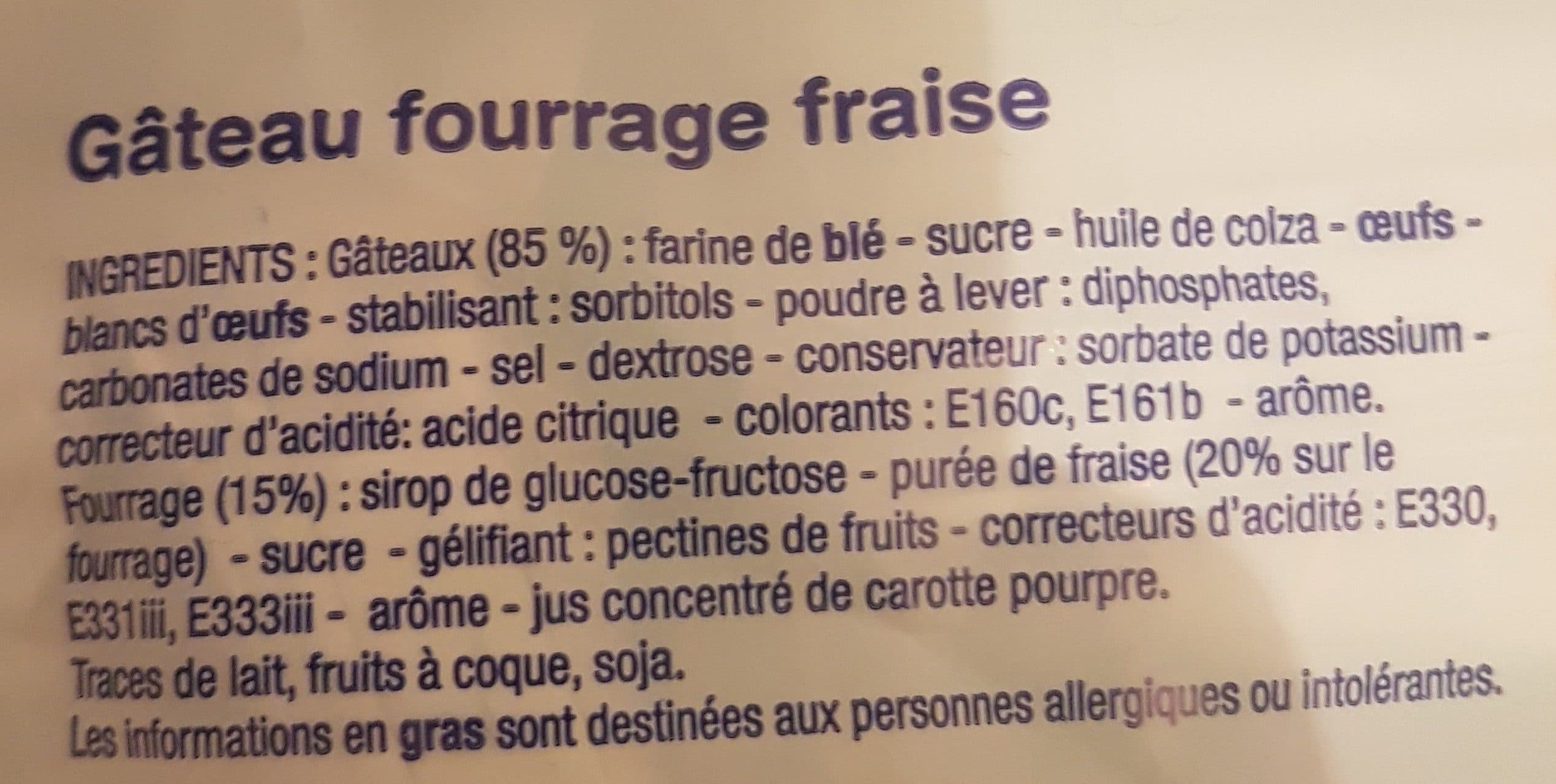 Le Prix Gagnant Leader Price 14 mini fourrés fraise packshot