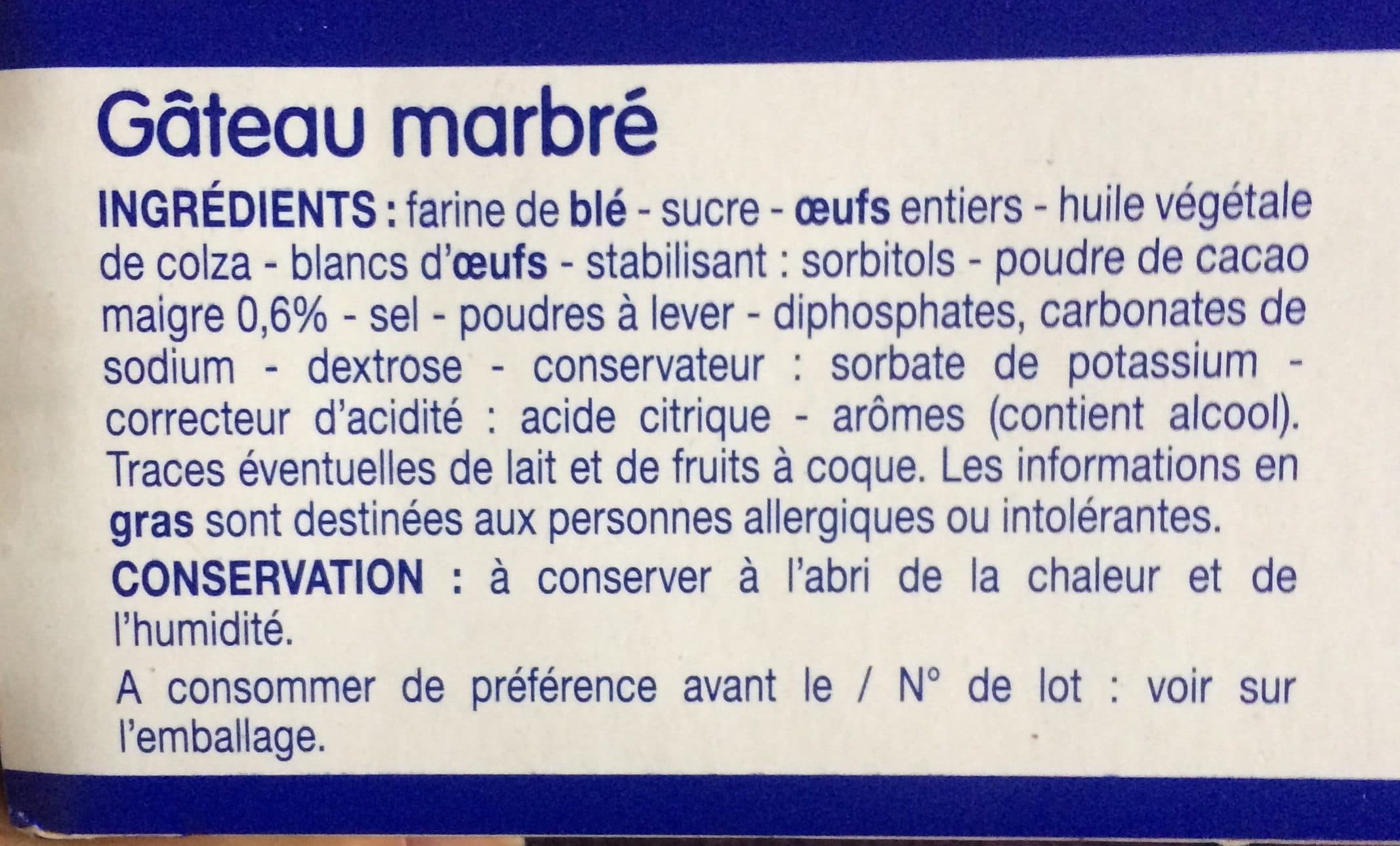 Leader Price Barre Marbrée packshot