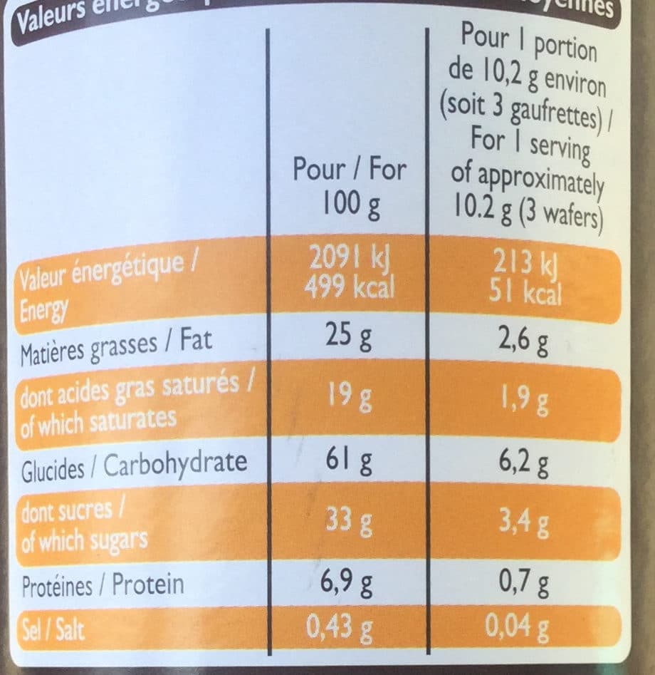 Leader Price Gaufrettes chocolat noir packshot