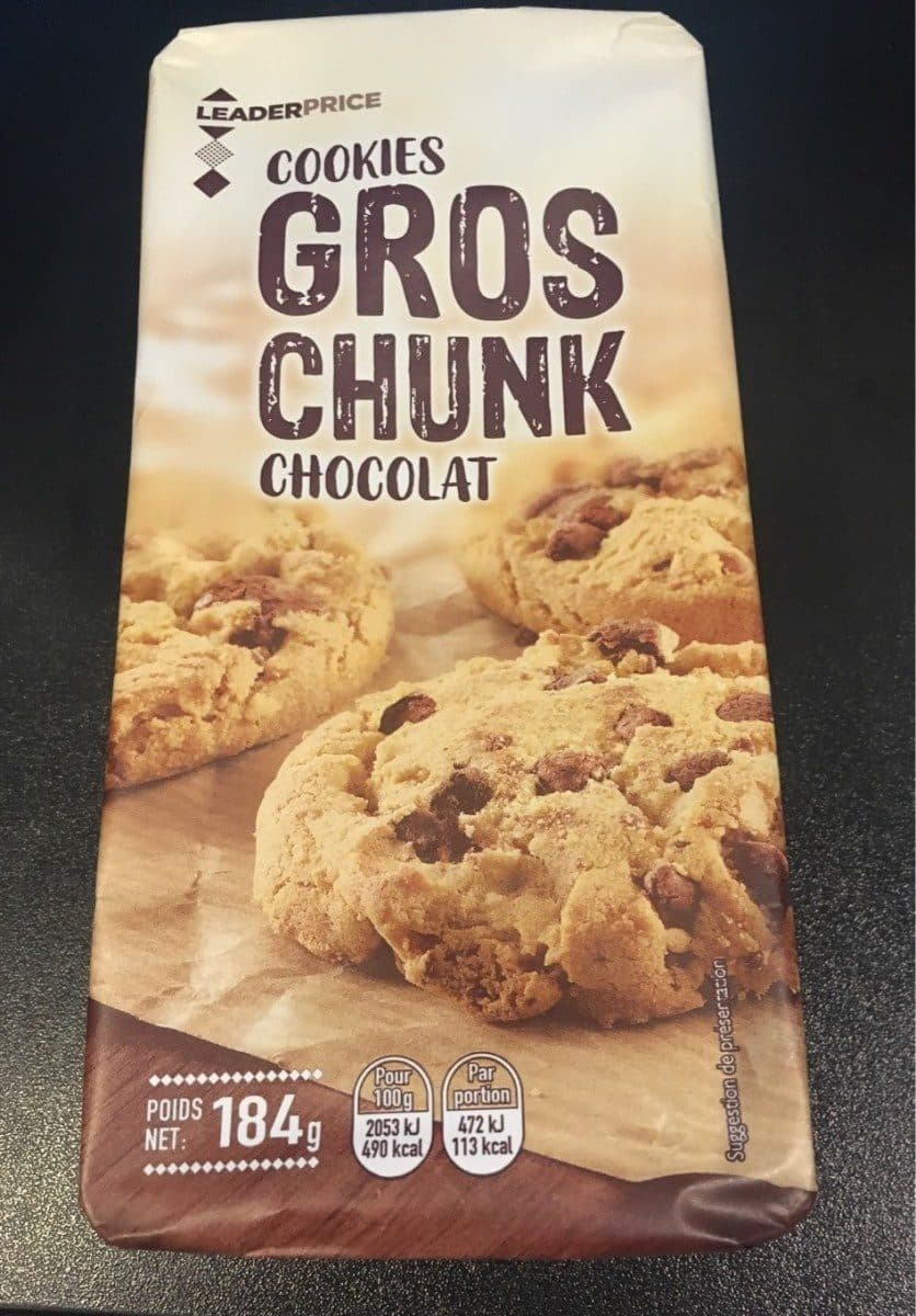Leader Price Cookies gros chunk chocolat packshot