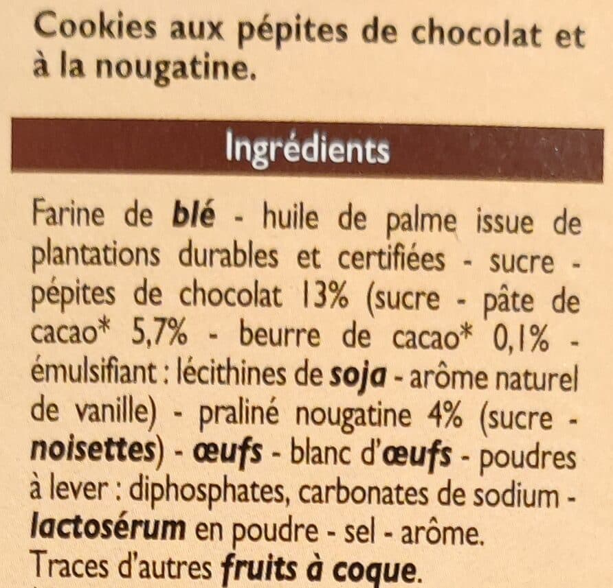 Leader Price cookies pépites de chocolat nougatine packshot