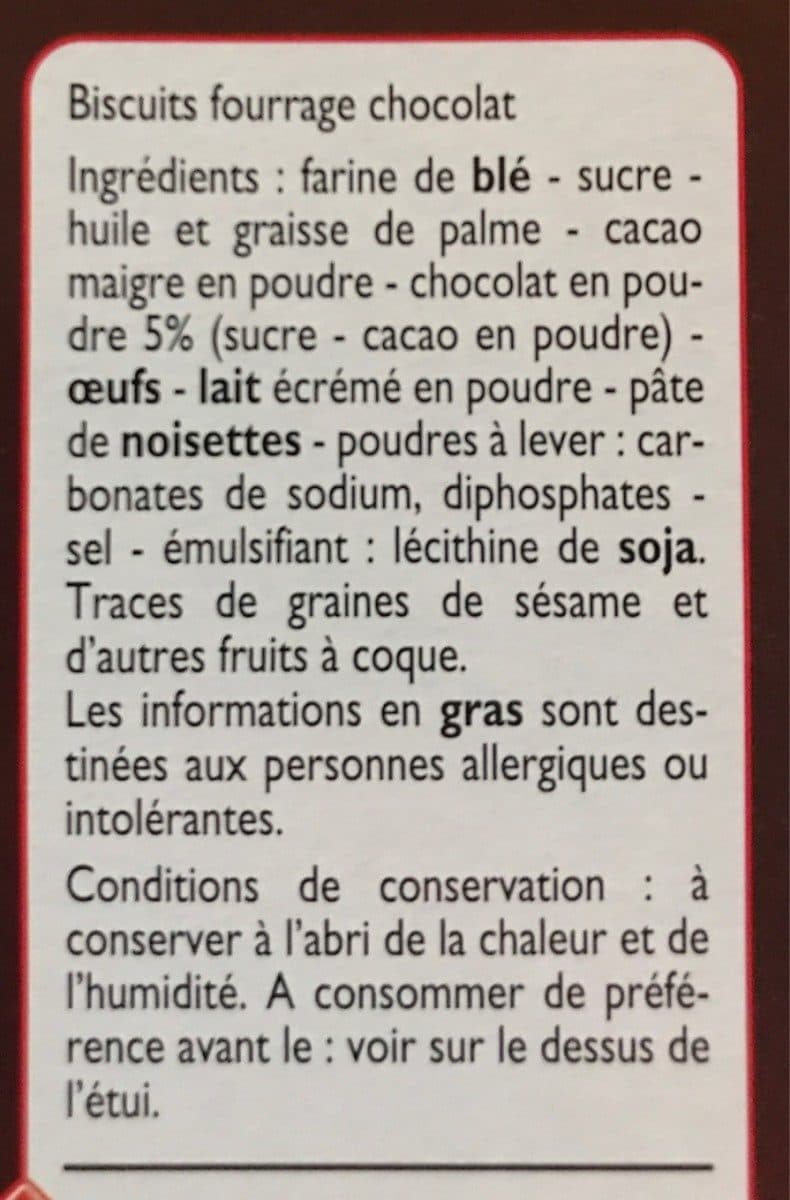 Leader Price Goûters fourrés chocolat packshot