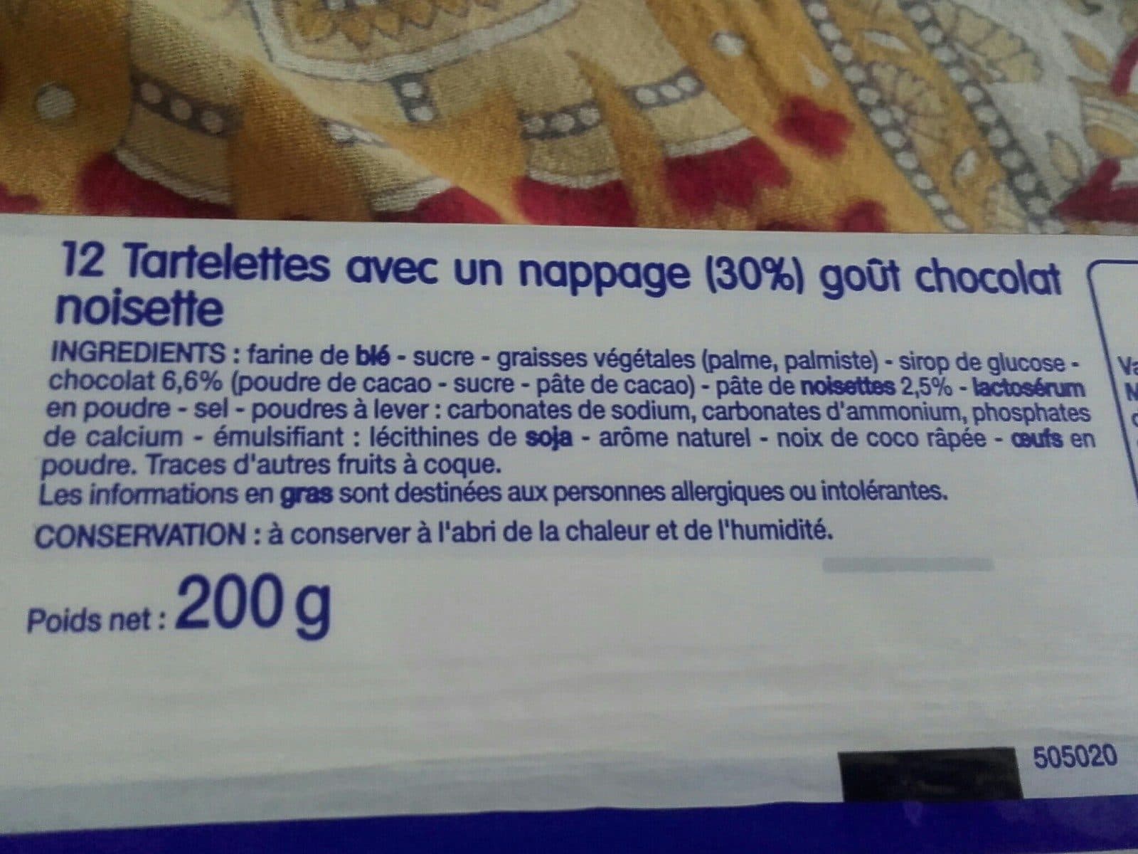 Leader Price 12 Tartelettes Goût Chocolat Noisettes packshot