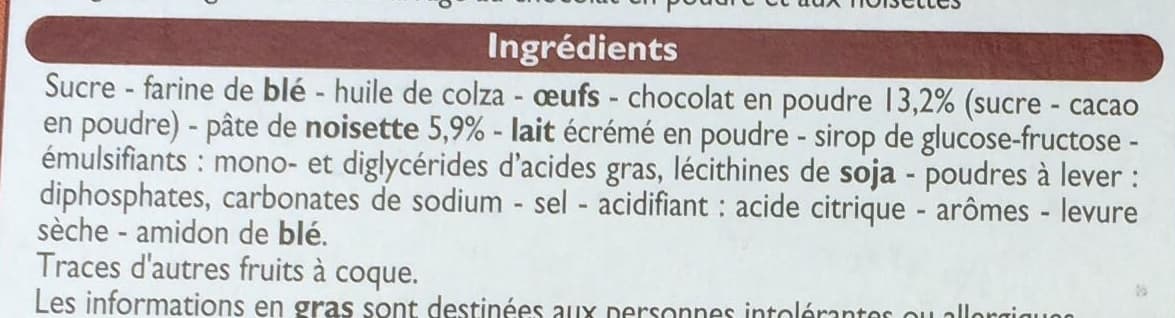Leader Price Barquettes au chocolat et aux noisettes packshot