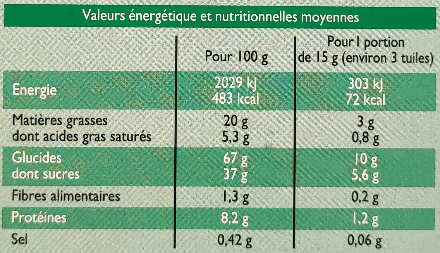 Leader Price Tuiles Aux Amandes packshot