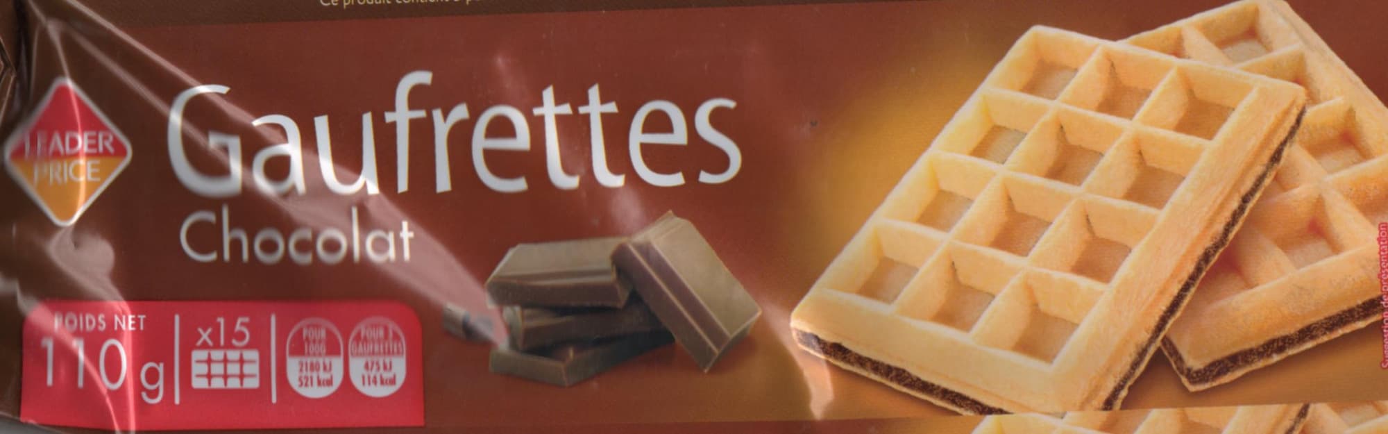 Leader Price Gaufrettes chocolat packshot