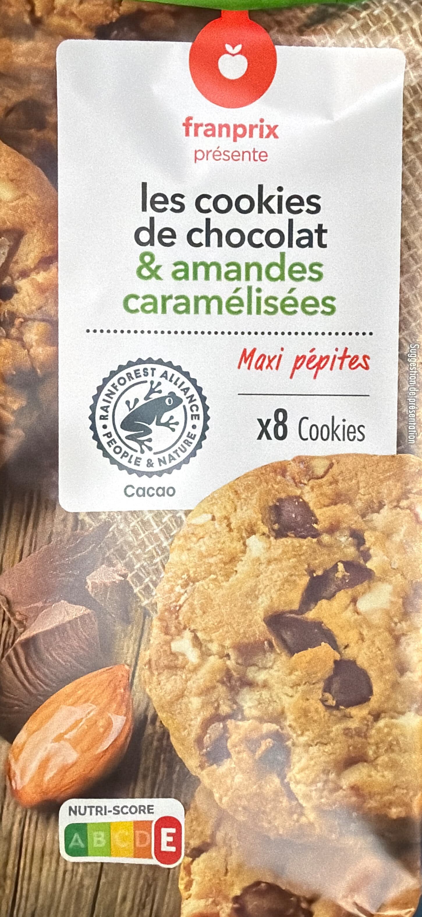Distribution Franprix Cookies pépites de chocolat et amandes caramélisées packshot