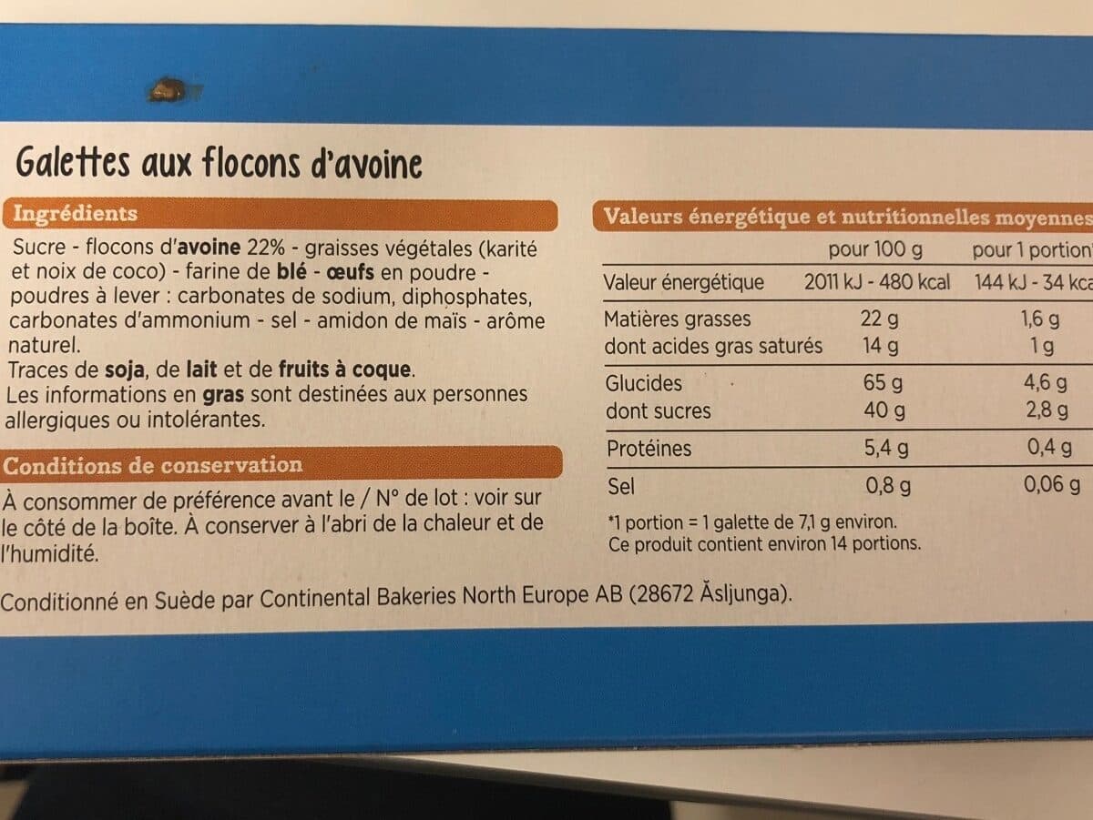 franprix Galettes suédoises aux flocons d'avoine packshot