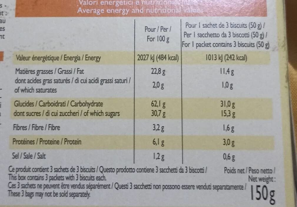 Leader Price Biscuits sablés au citron et aux amandes packshot