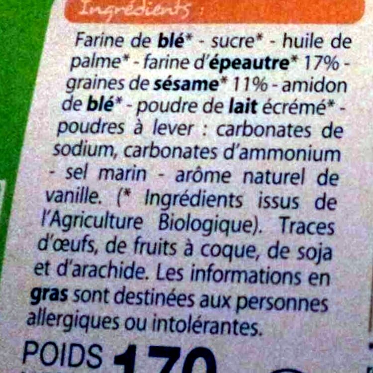 Leader Price Biscuits sésame-épeautre packshot
