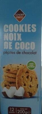 Leader Price Cookies Noix de Coco pépites de chocolat (12 biscuits) packshot
