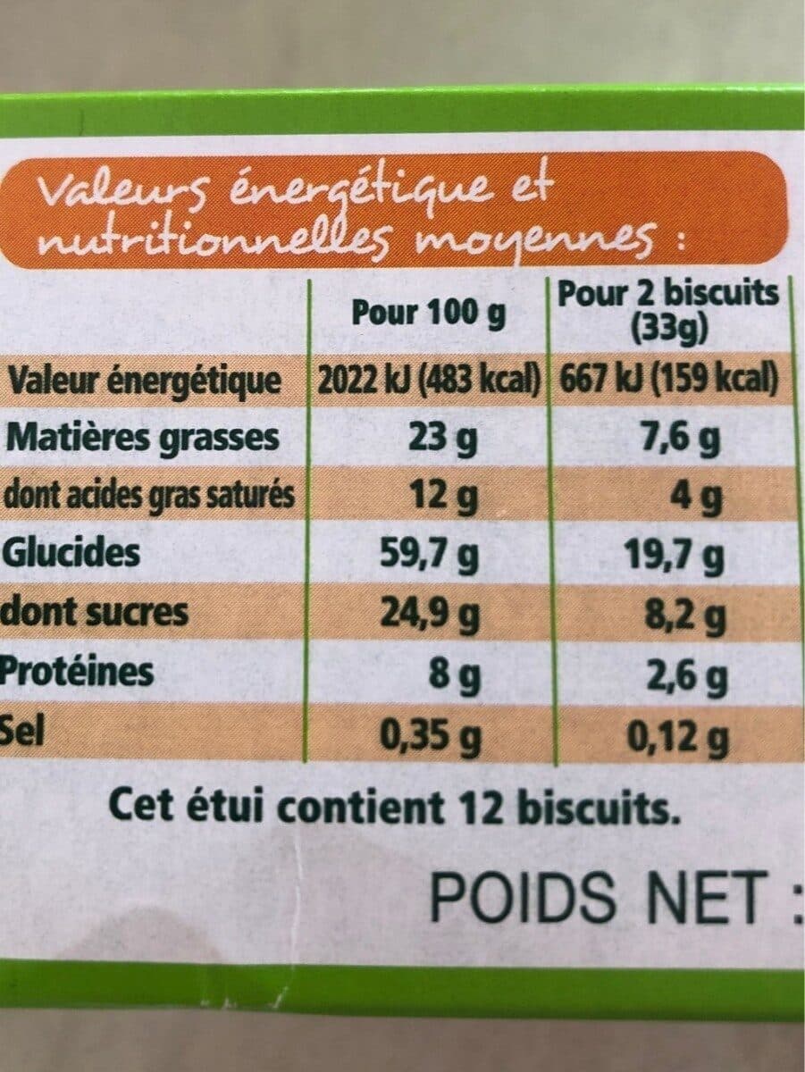 Leader Price Sablés amande citron bio packshot