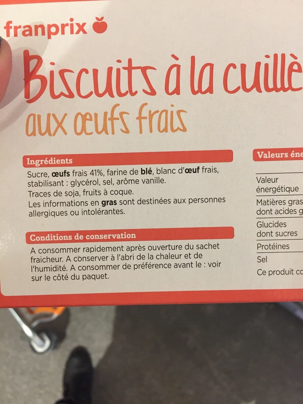 Franprix Biscuits à la cuillère aux œufs frais packshot