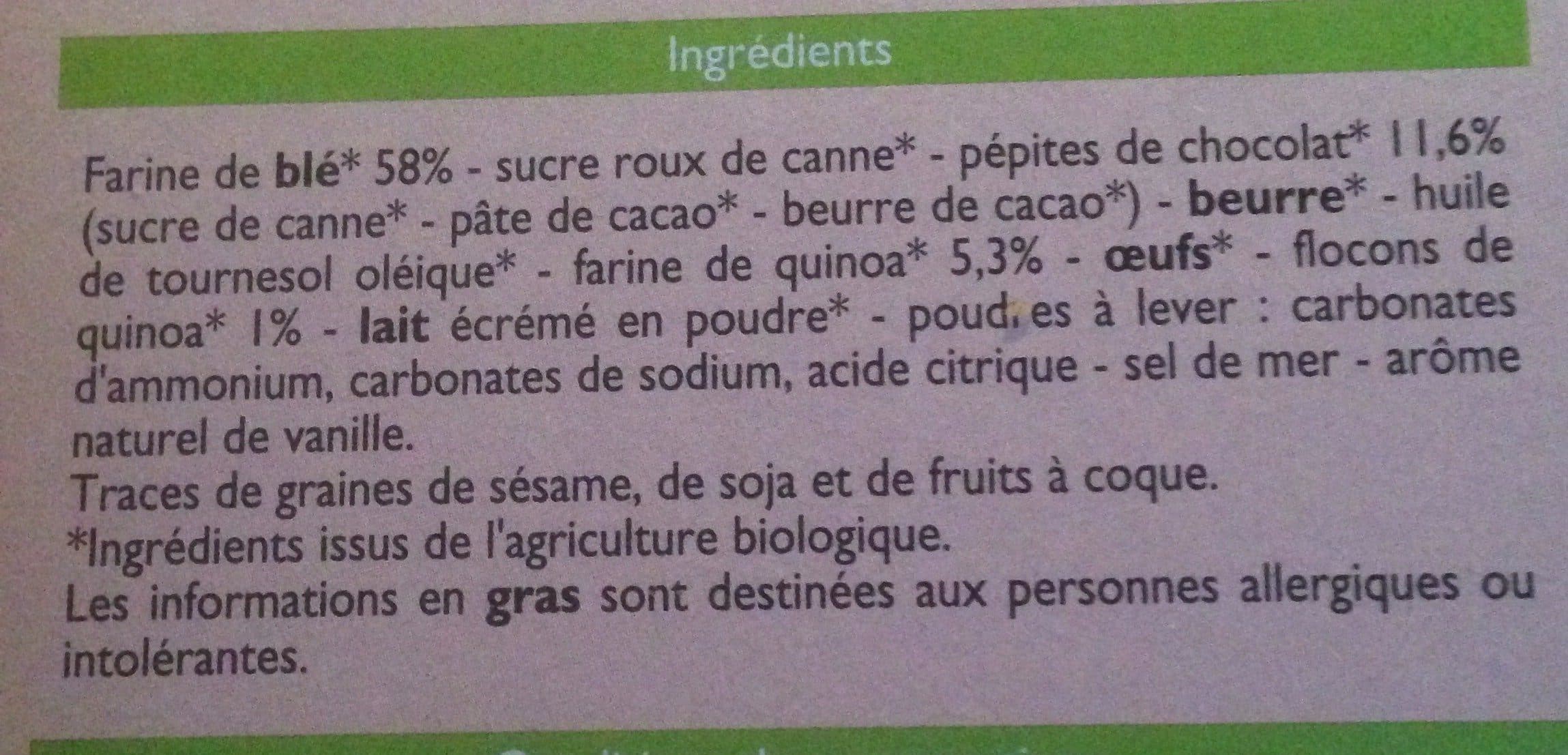 Leader Price Biscuits aux Pépites de Chocolat et Quinoa Bio packshot
