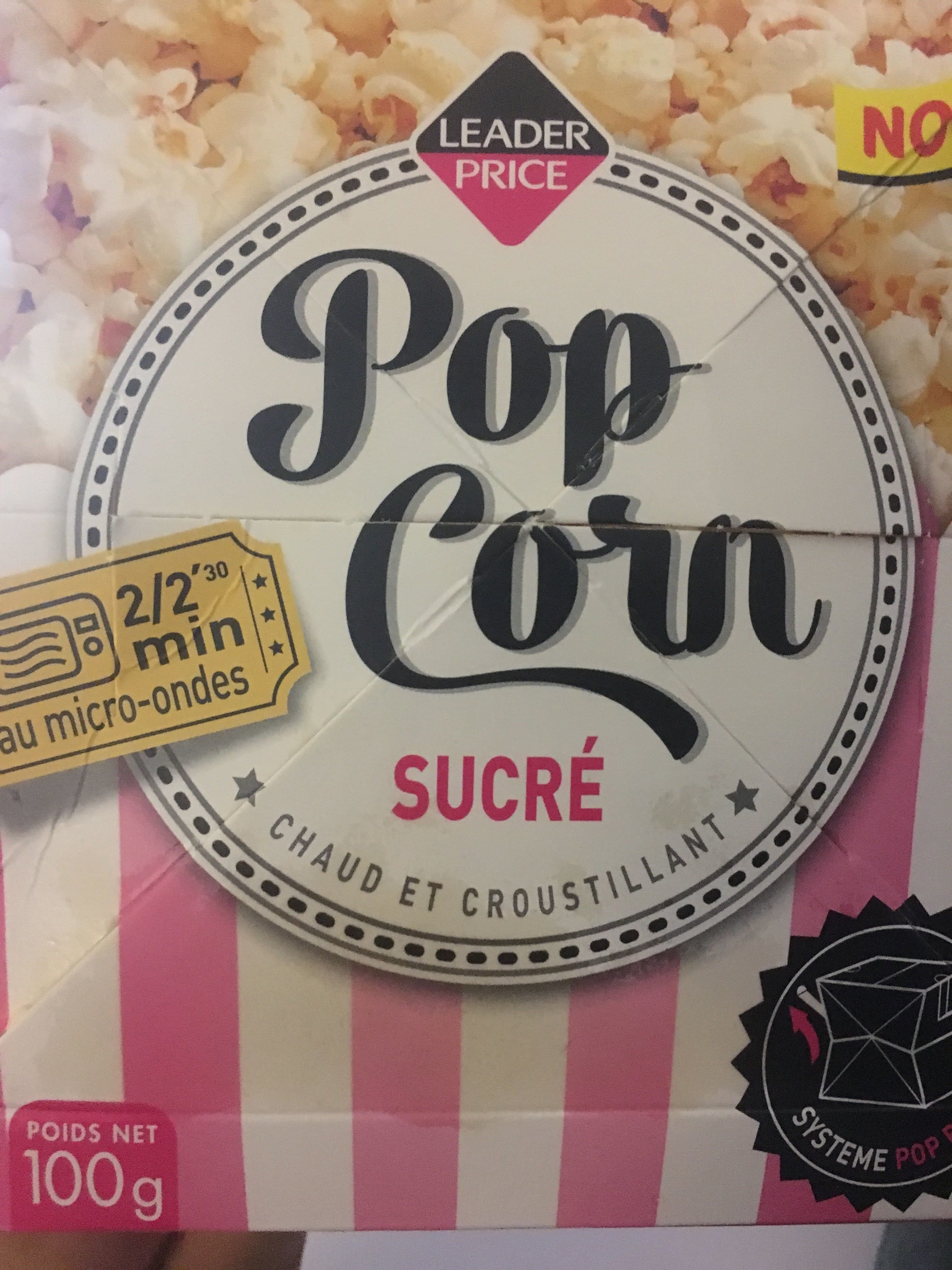 Leader Price Pop Corn sucré packshot