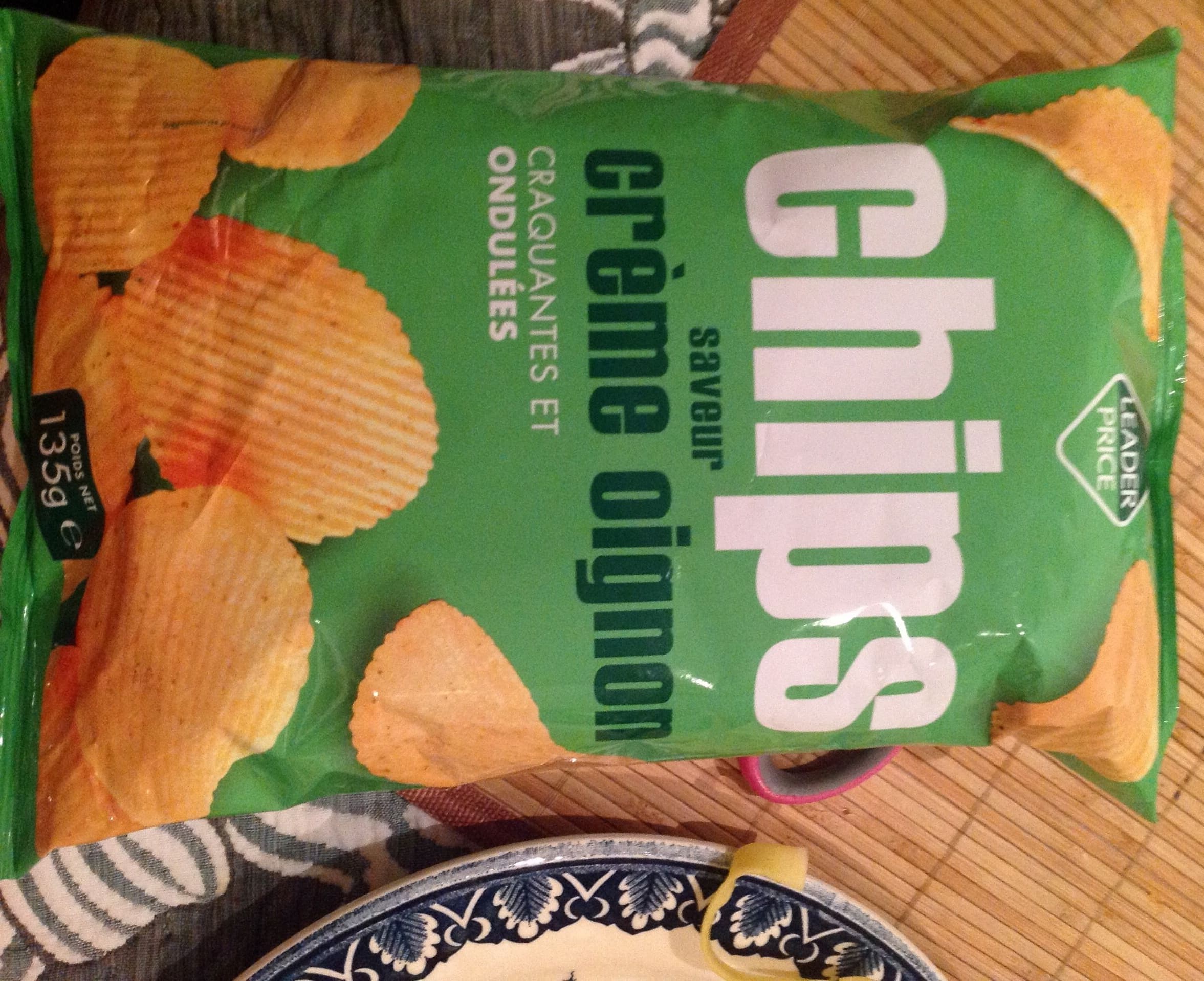 Leader Price Chips crème oignon packshot