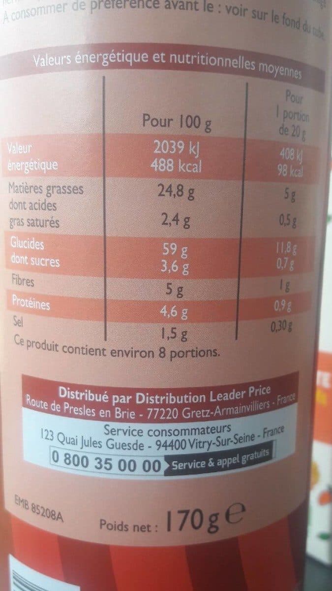 Leader Price Tuile apéro goût épucé packshot