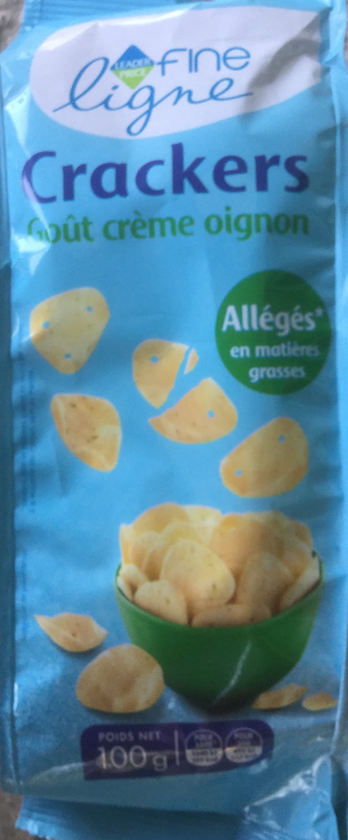 Leader Price Fine Ligne Crackers goût crème oignon packshot